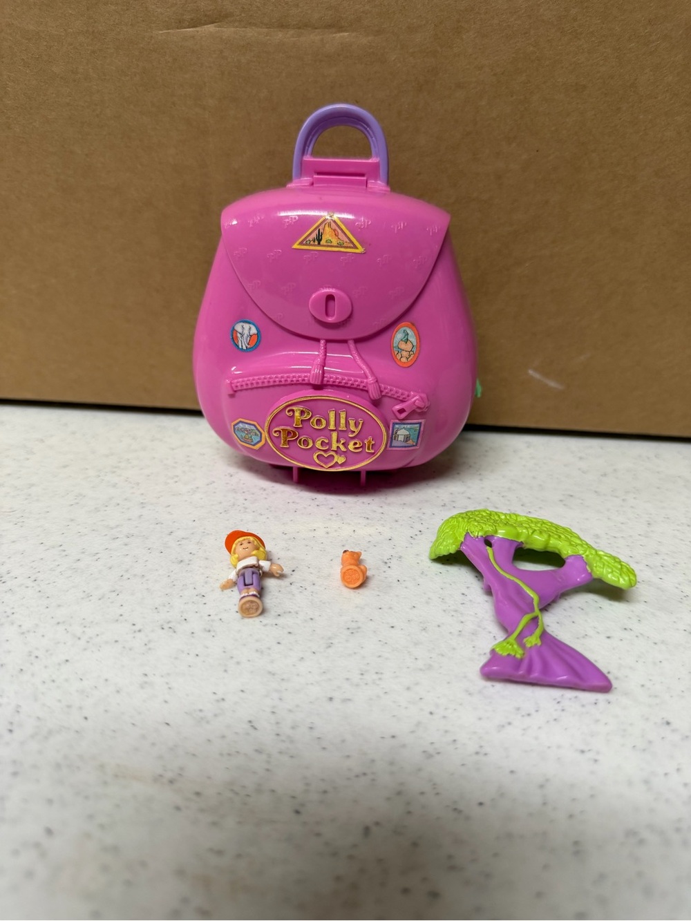 Polly Pocket 1996 Bluebird Polly Pocket Jungle Adventure Backpack Compact Lion!